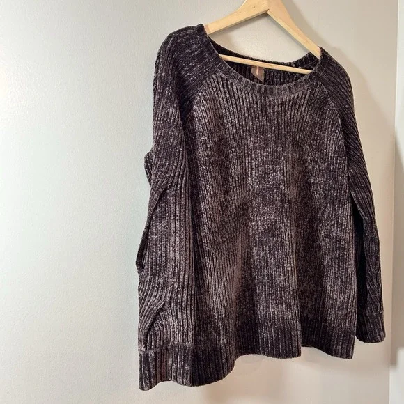 Calia Chenille Effortless Sweater Women's Large Brown Ribbed Carrie Underwood - Picture 3 of 12